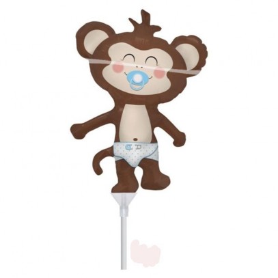 Baby Affen Folienballon am Stiel