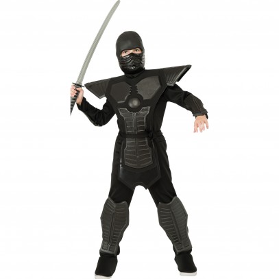 Schwarzer Ninjakämpfer Kinderkostüm