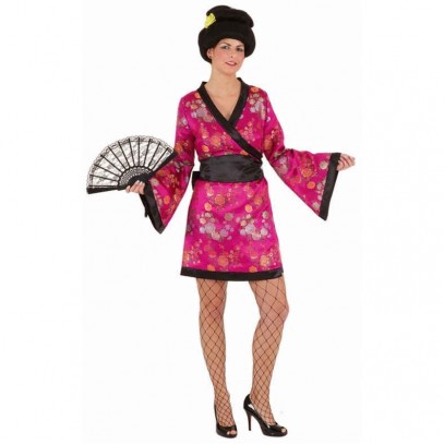 Asia Kimono Damenkostüm pink