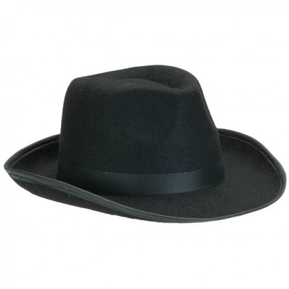 Mafia Gangster Hut schwarz