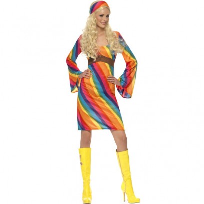 Hippie Kostüm im Regenbogen-Look 1