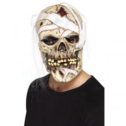 Totenschädel Maske mit blutigen Bandagen