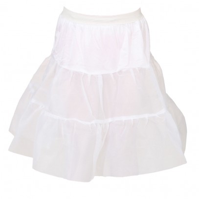 Petticoat knielang weiß für Kinder