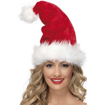 Miss Santa-Mütze Deluxe mit Lametta