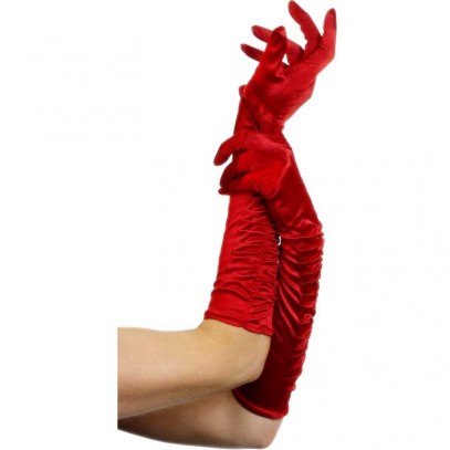 Verführerische rote Handschuhe 46cm