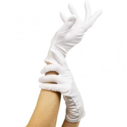 Kurze weiße Handschuhe unisex