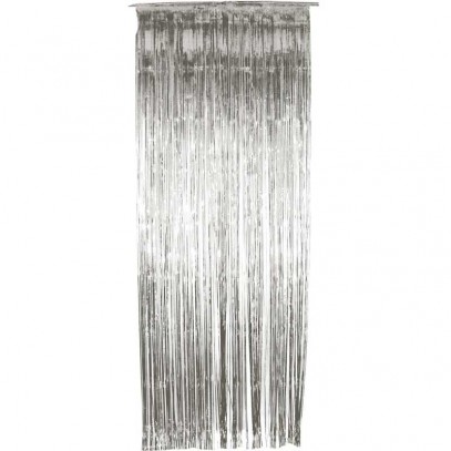 Silberfarbener Vorhang 91x244cm