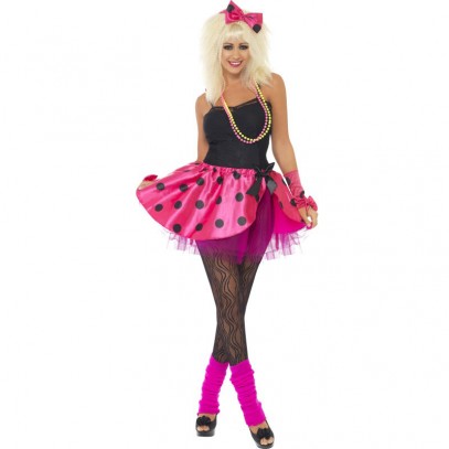 80er Pink Party Pussy Kostüm Set