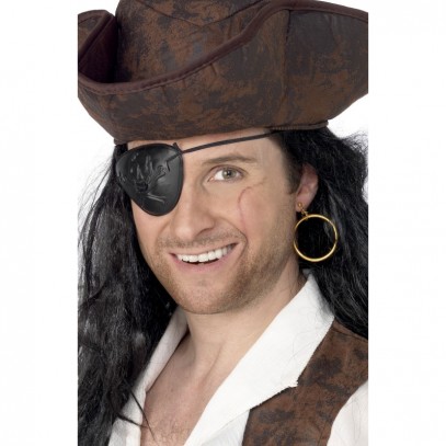 Piraten-Set Augenklappe und Ohrring 1
