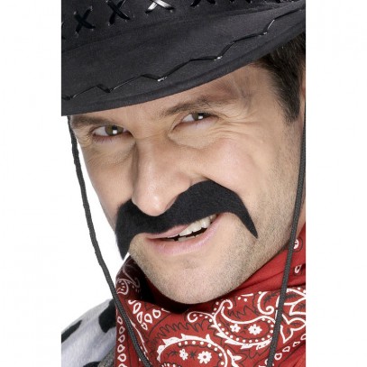 Klassischer Cowboy Schnurrbart schwarz