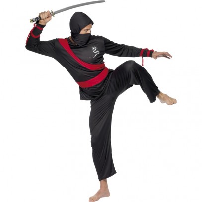 Schwarzer Ninja Krieger Kostüm