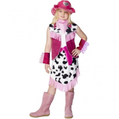 Pinkes Rodeo Kostüm für Mädchen 
