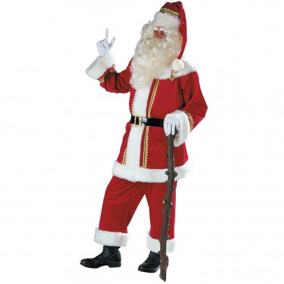 Deluxe Weihnachtsmann Anzug aus Glanzsamt 