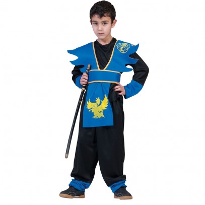 Dragon Fighter Ninja Kostüm für Kinder blau