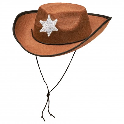 Cowboyhut mit Stern braun für Kinder