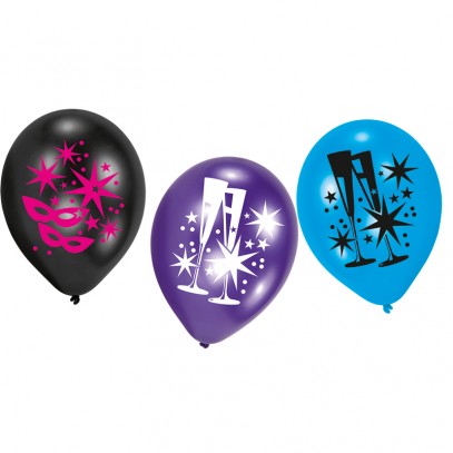 Happy New Year Luftballons 6 Stück