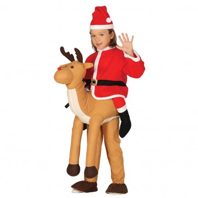 Weihnachtsmann Rentier Reiter Kostüm für Kinder