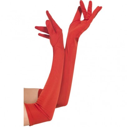 Lange rote Handschuhe 52cm