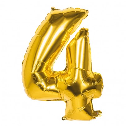 Zahlen Folienballon 4 gold 86cm
