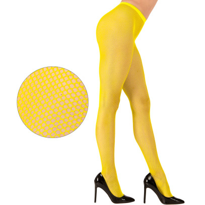 Netzstrumpfhose für Damen neon gelb