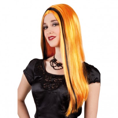 Esmeralda Halloween Perücke orange-schwarz