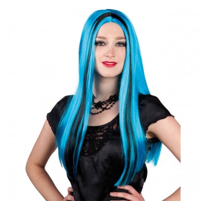 Esmeralda Halloween Perücke blau-schwarz