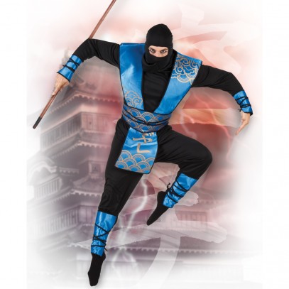 Blauer Ninja Krieger Kostüm