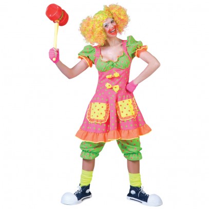 Buntes Clownskostüm Flora für Damen