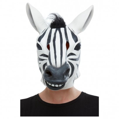 Zebra Vollkopf Maske aus Latex