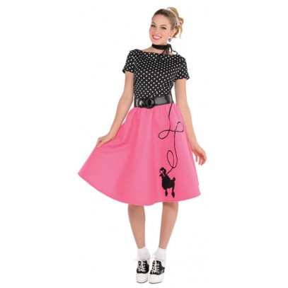 50er Jahre Rock n Roll Kleid pink für Damen