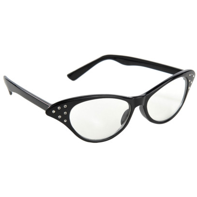 50er Jahre Glitzer Brille schwarz