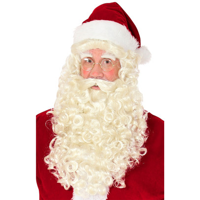 Weihnachtsmann-Set Perücke, Bart, Schnurrbart und Augenbrauen