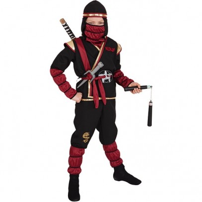 Ninja Fighter Kinderkostüm schwarz-rot