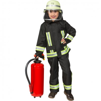 Feuerwehr Uniform Kinderkostüm schwarz