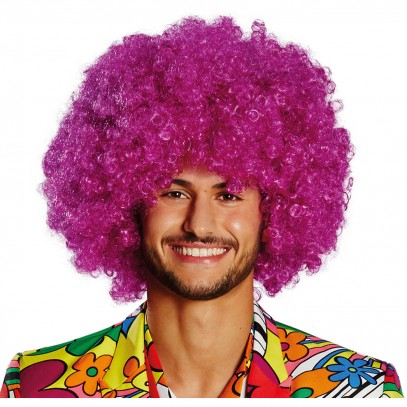 Freaky Happy Hippie Afro Perücke pink
