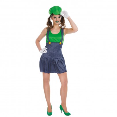 Videospiel Klempnerin Damenkostüm Grün