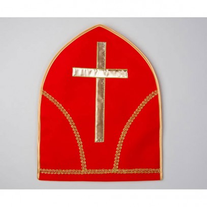 Rote Bischofsmütze aus Flausch
