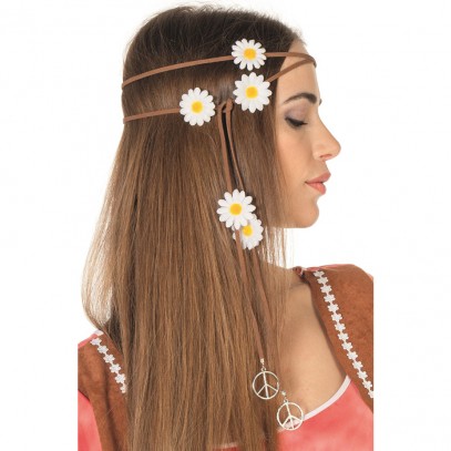 60's Peace Hippie Haarband mit Blumen