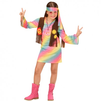 60's Rainbow Hippie Girlie Kinderkostüm