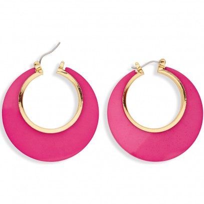 60er Disco Ohrringe pink-gold 2