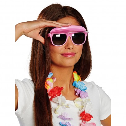 Party Sonnebrille pink mit Blende
