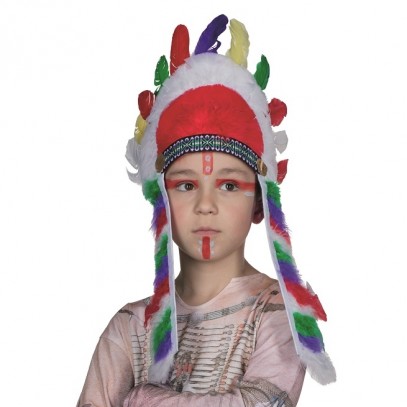 Indianer Kopfschmuck lang für Kinder