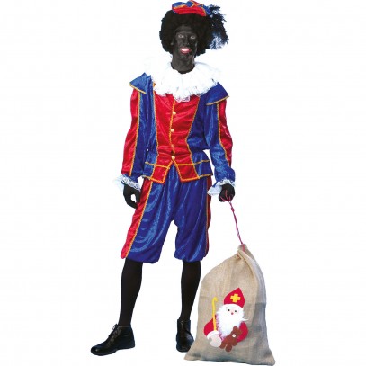 Zwarter Piet Nikolaushelfer Kostüm rot-blau