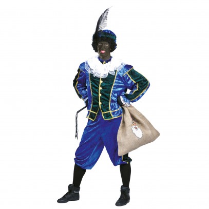 Zwarter Piet Nikolaushelfer Kostüm blau