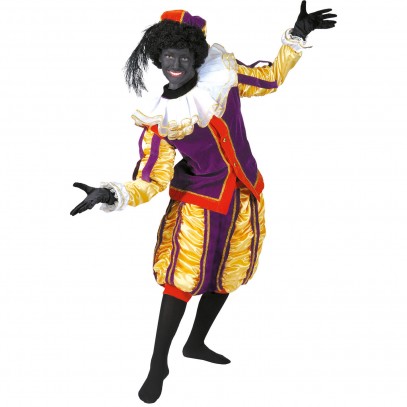 Zwarter Piet Peter Herrenkostüm violett-gold