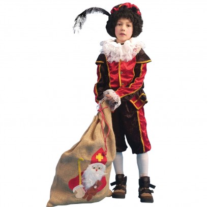 Kleiner Zwarter Piet Kinderkostüm schwarz-rot