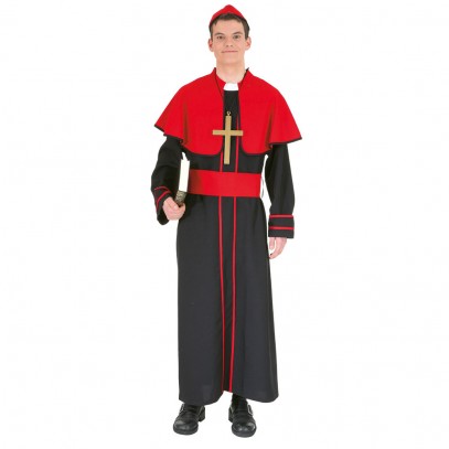 Bischof Kardinal Herrenkostüm schwarz-rot