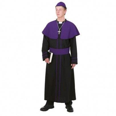 Kardinal Bischof Herrenkostüm schwarz-violett