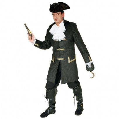 Piraten Freibeuter Mantel für Herren schwarz