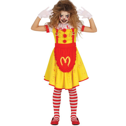 Burger Zombie Clown Mädchenkostüm